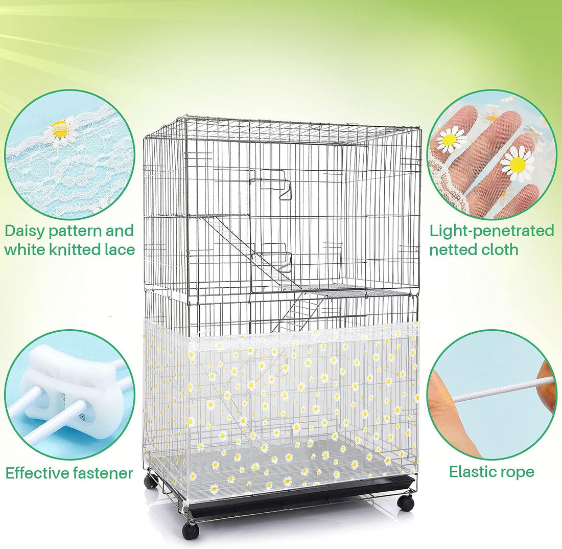 Shappy Large Bird Cage Net Cover for Seed Bird Cage Skirt Seed