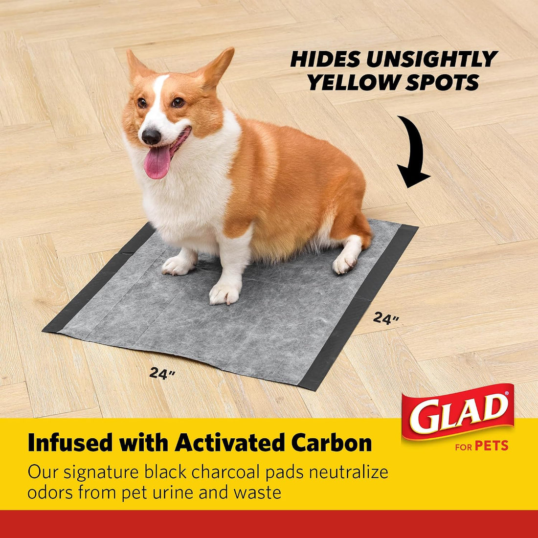 Glad for Pets XL Charcoal Training Pads, Heavy Duty, 24x24 in