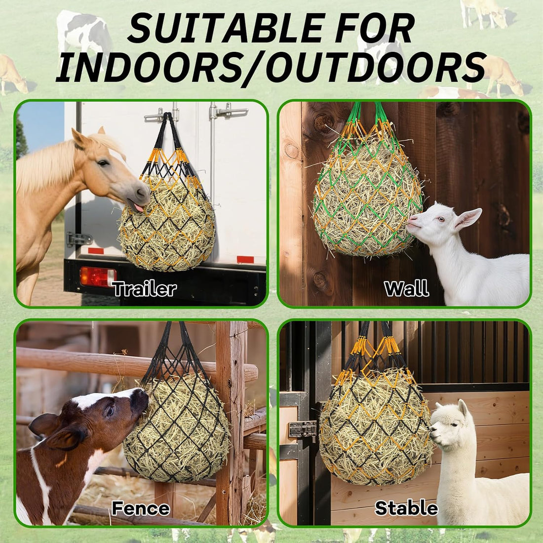 YedsIntu 3 Pcs Hay Bags for Horses