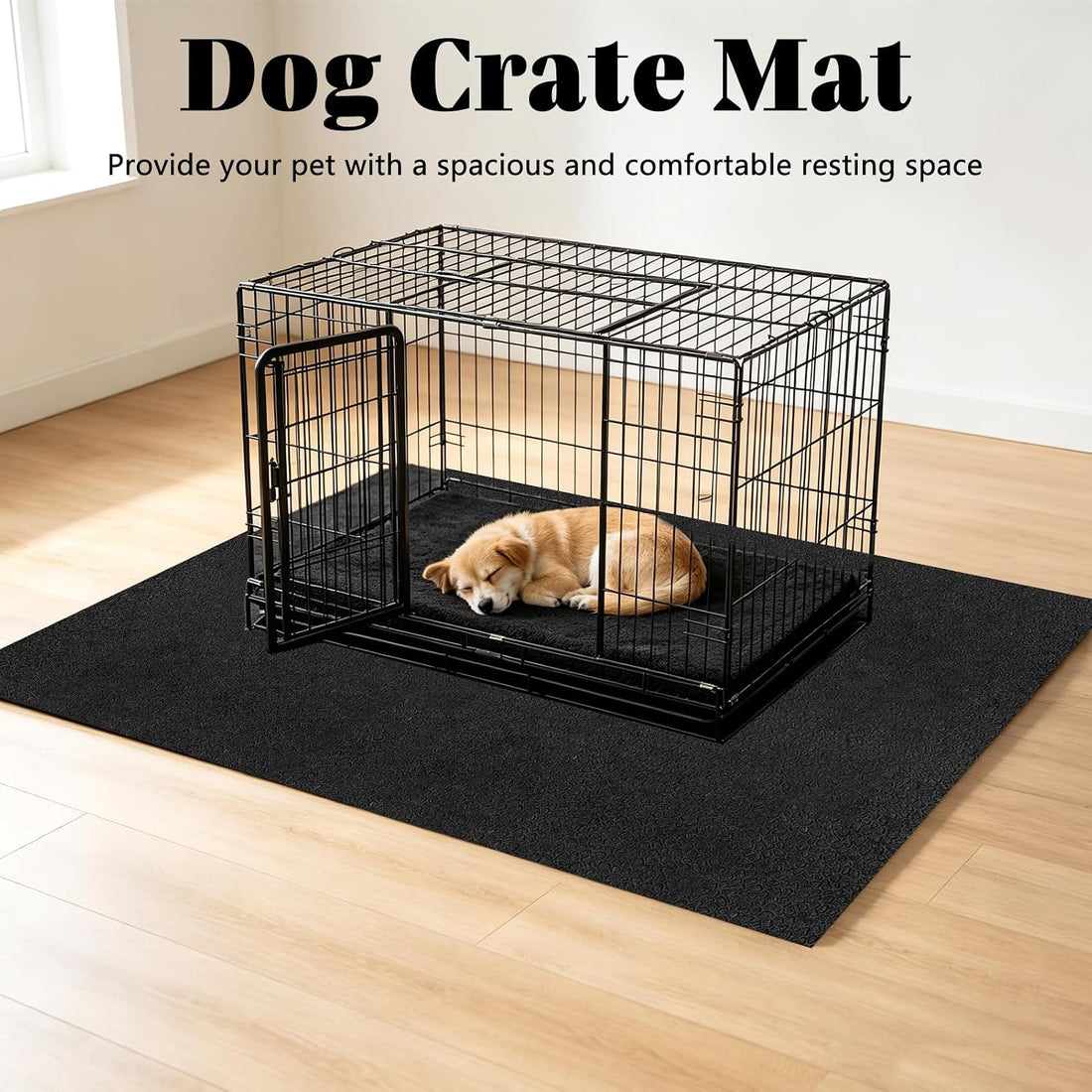 47"x61" Under Dog Crate Mat, Waterproof Floor Protector Mat