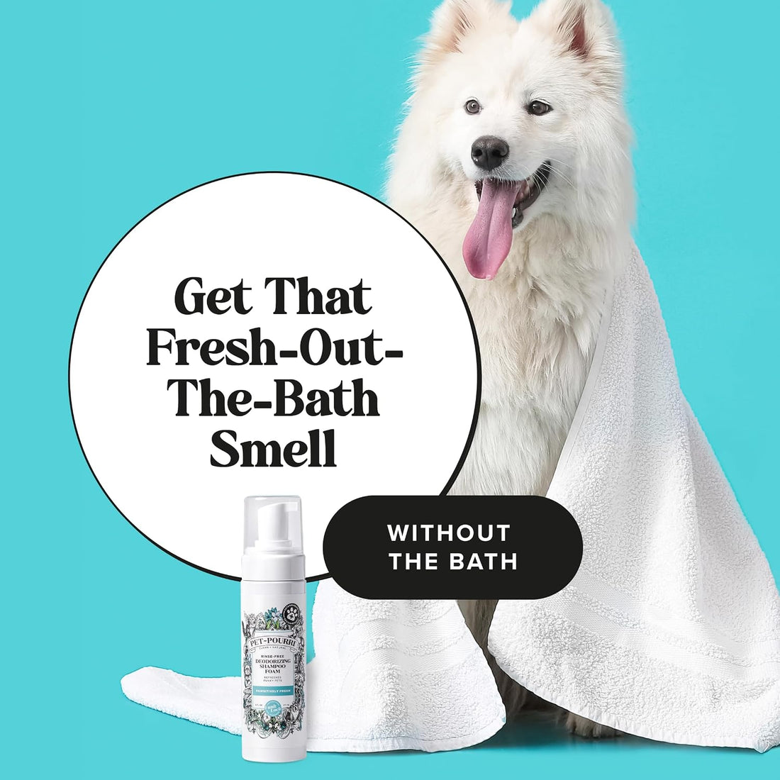 Poo-Pourri Rinse-Free Deodorizing Dry Shampoo for Dogs & Cats, 6 Fl Oz