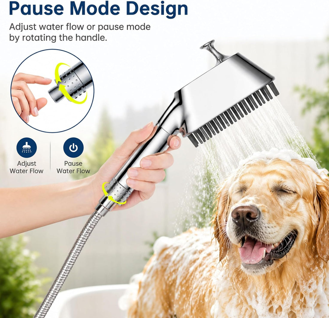 3 Mode Dog Shower Attachment with Pause Mode