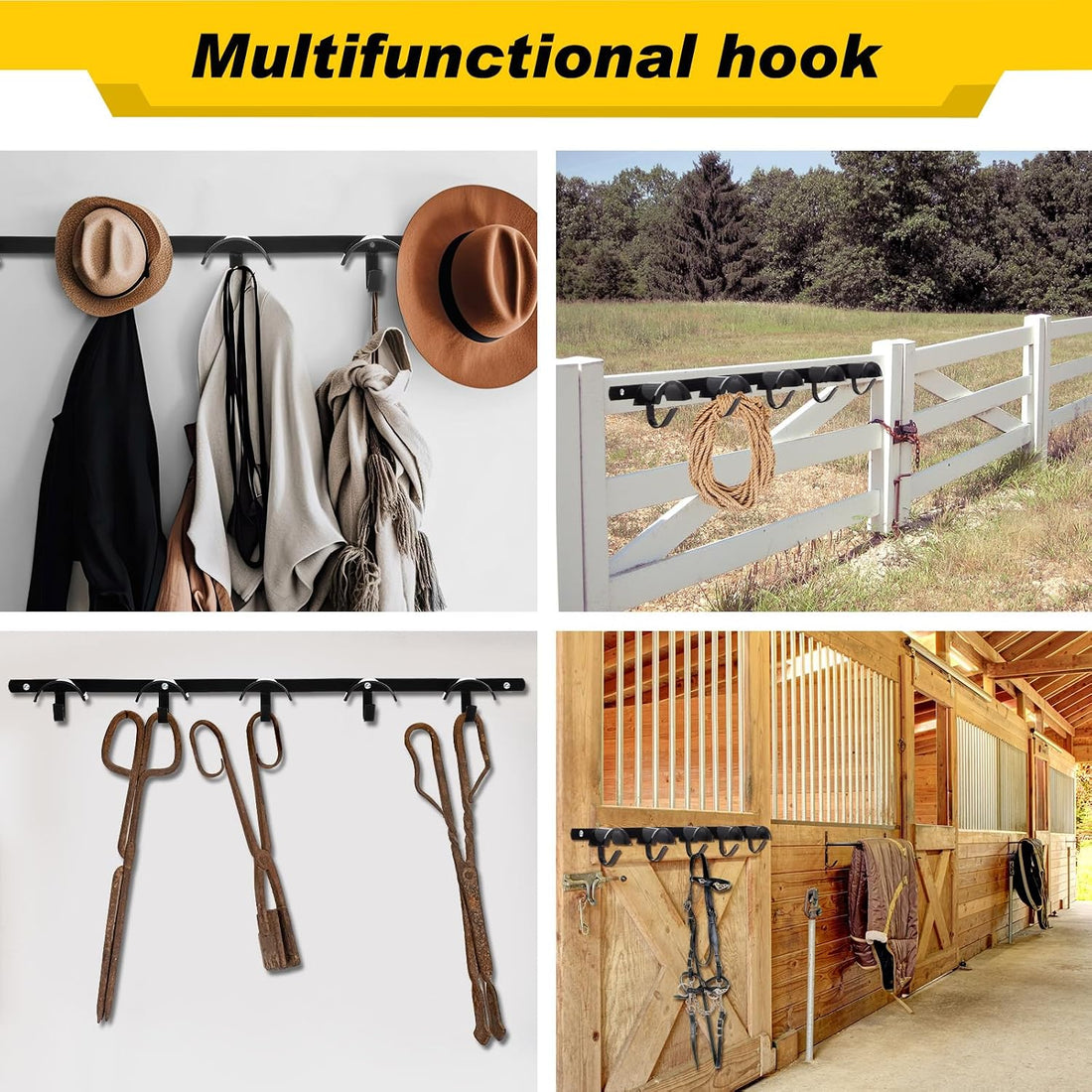 Zonon 2 Pcs Bridle Rack for Horse Wall Mount, Horse Tack Bulk