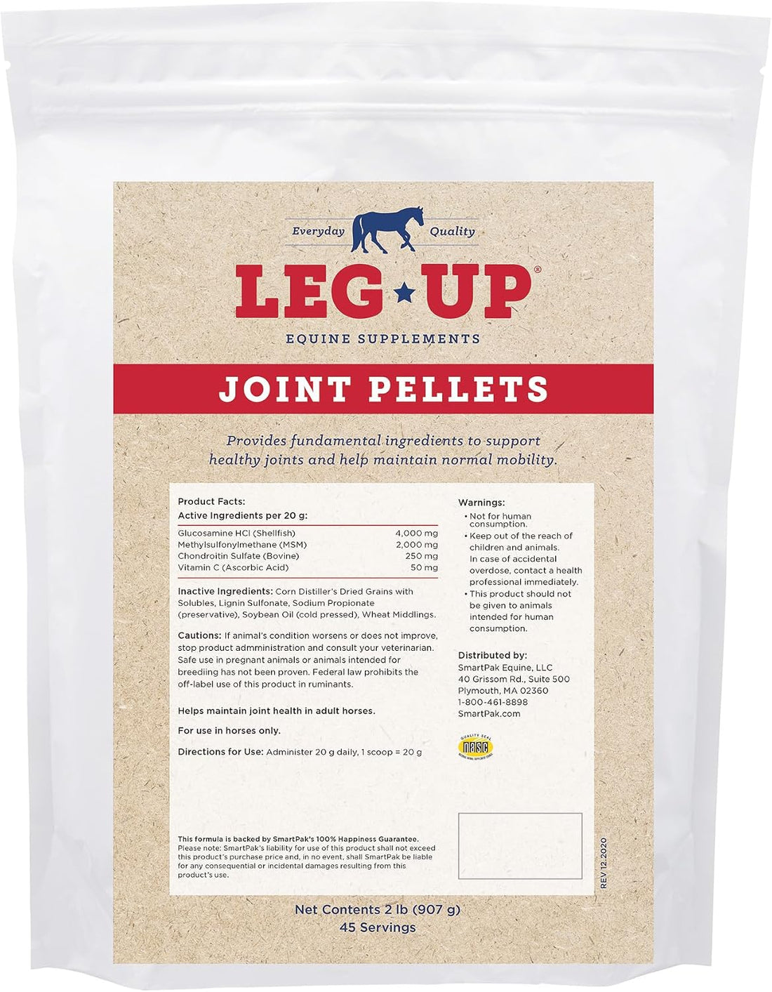 SmartEquine Leg Up Joint Pellets, 2 lb, 45 Servings