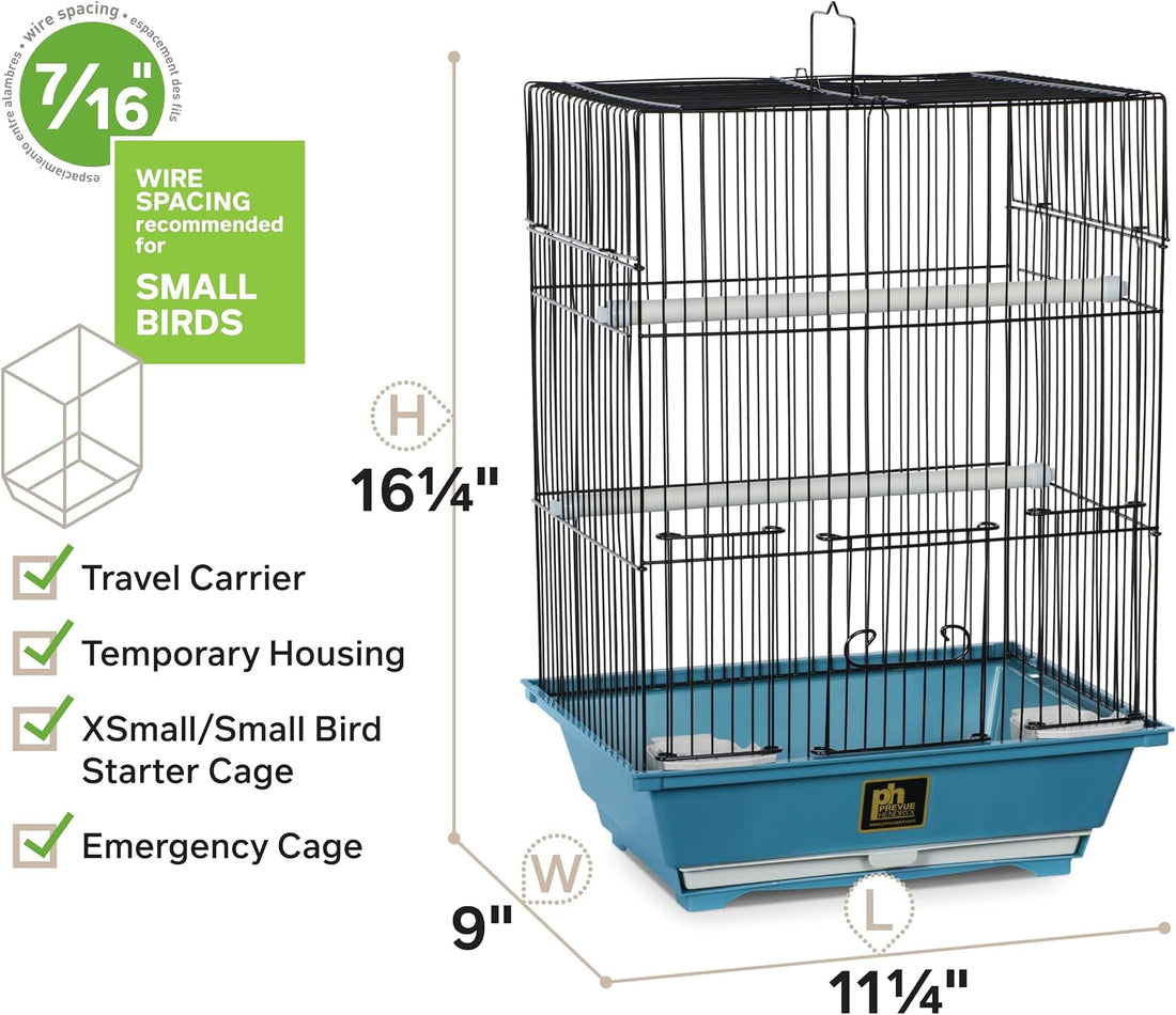 Prevue Pet Products Small Bird Cage - Blue and Black
