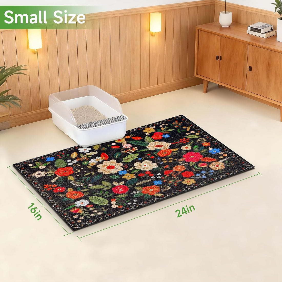 Cat Litter Mat, 24" x 16" Litter Box mat, Traps 100% Litter