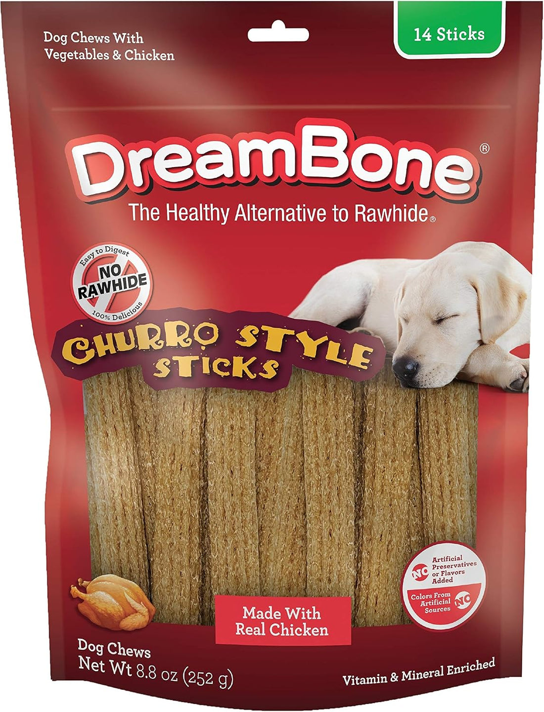DreamBone Churro-Style Sticks Rawhide-Free Dog Treats, 14 Count