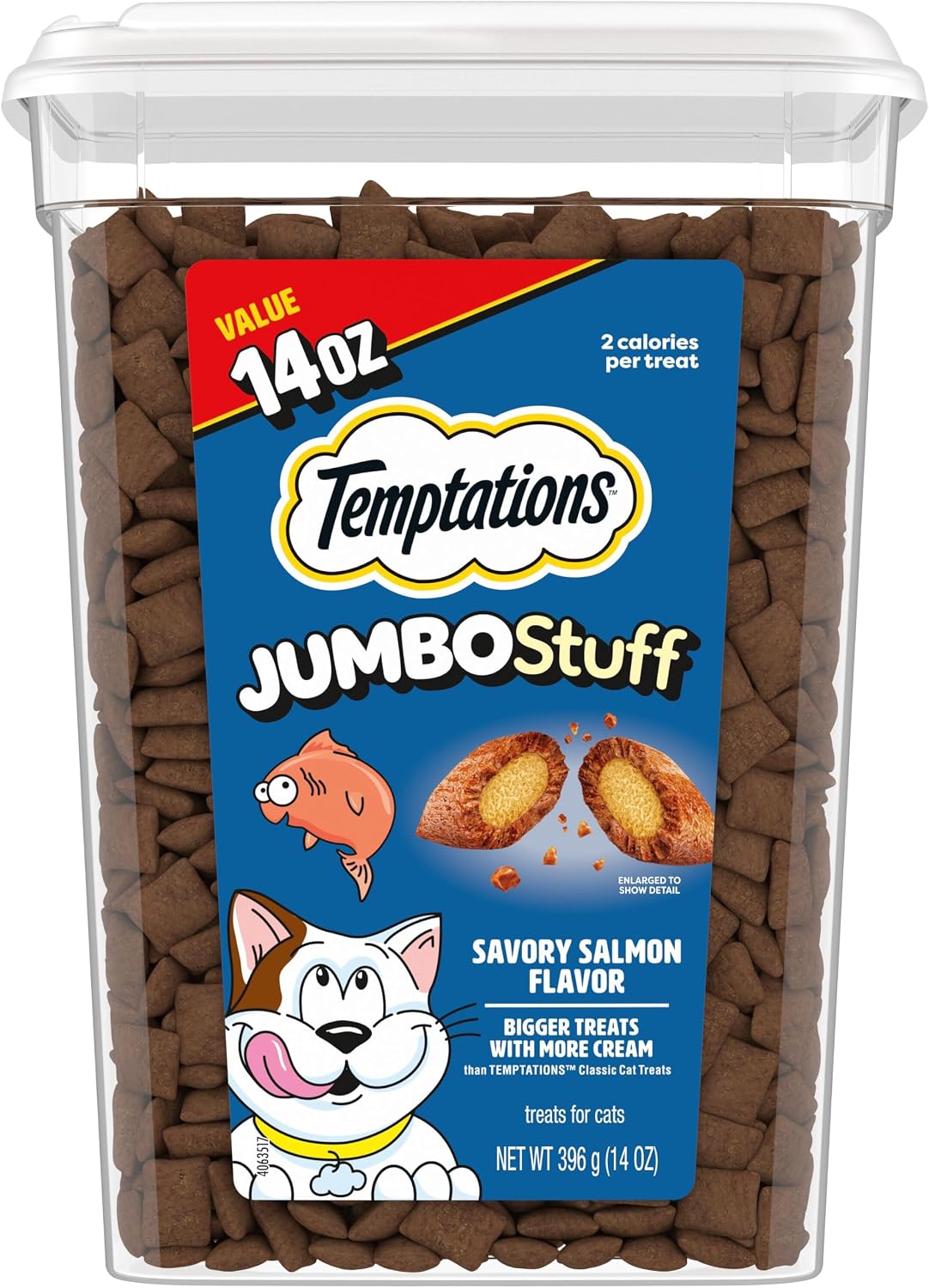 Temptations Jumbo Stuffed Cat Treats, Crunchy and Soft Cat Treats