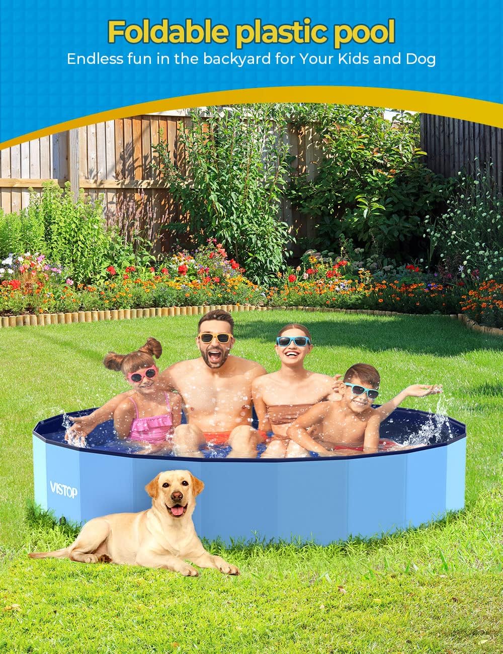 VISTOP Jumbo Foldable Dog Pool