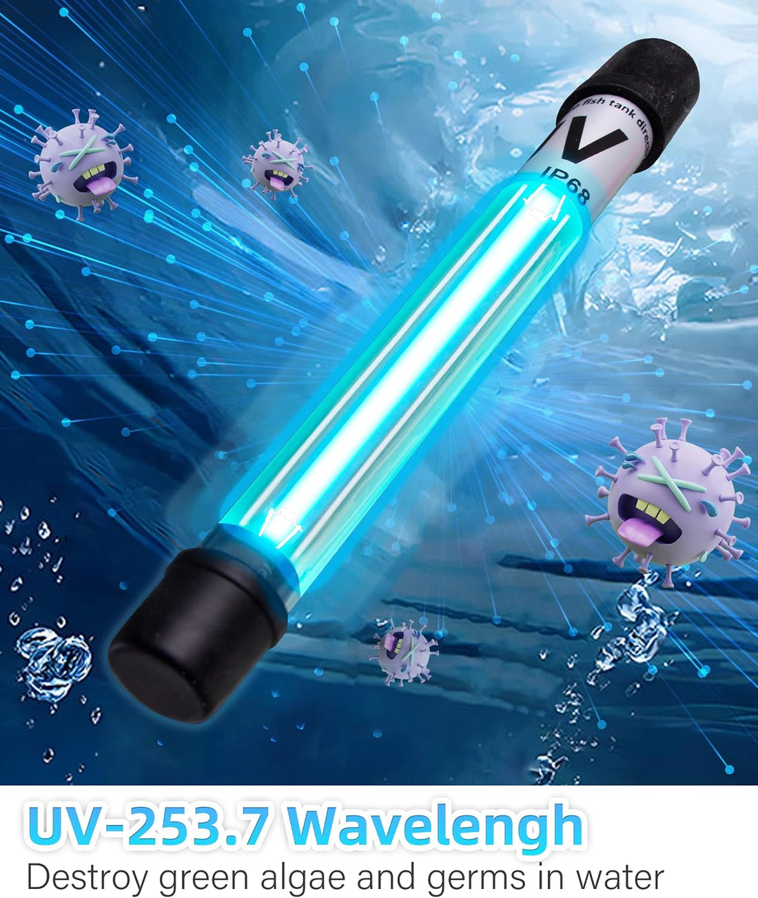 COOSPIDER Aquarium Filter with 6W U-V Light 158GPH for 10-45 Gallon