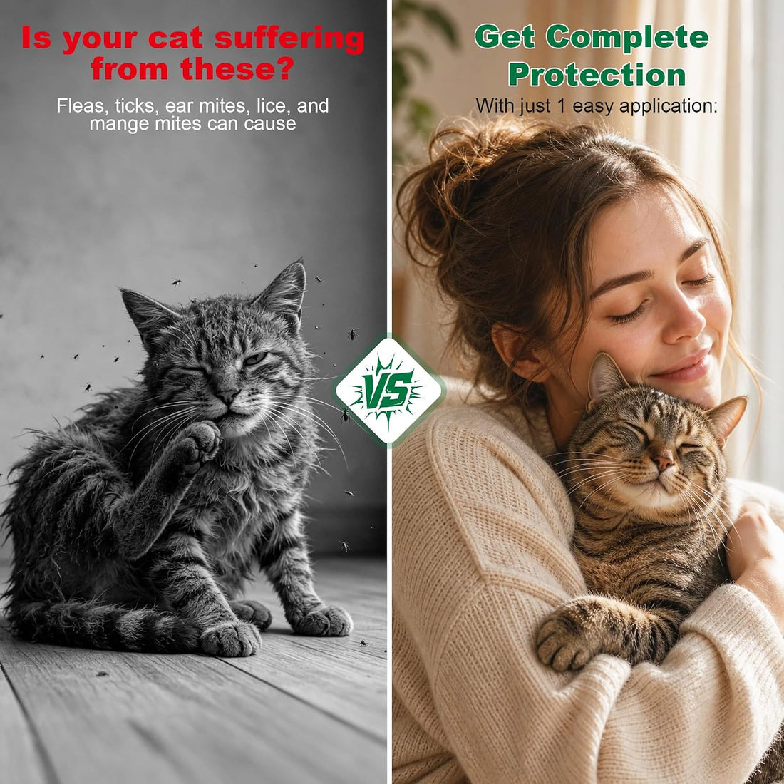 Treatment for Cat | Topical Preventative for Cats | 6 Doses Supply