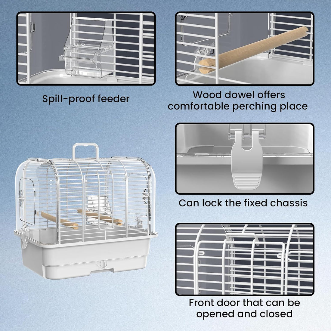 Travel Bird Carrier Cage,Parakeet Portable Cage with Feeder Cup