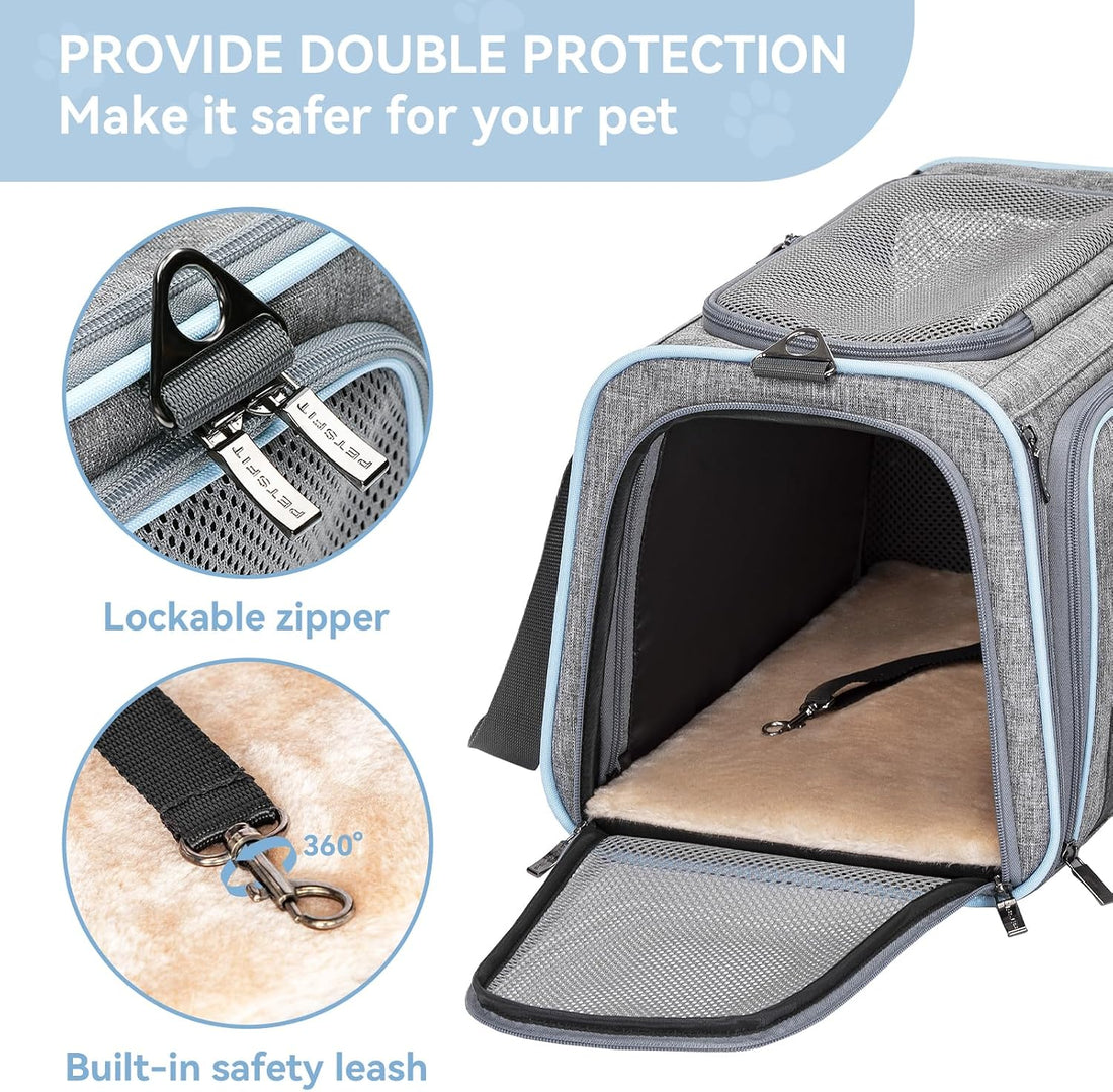 Petsfit Expandable Large Cat Carrier Small Dog Carriers Airline