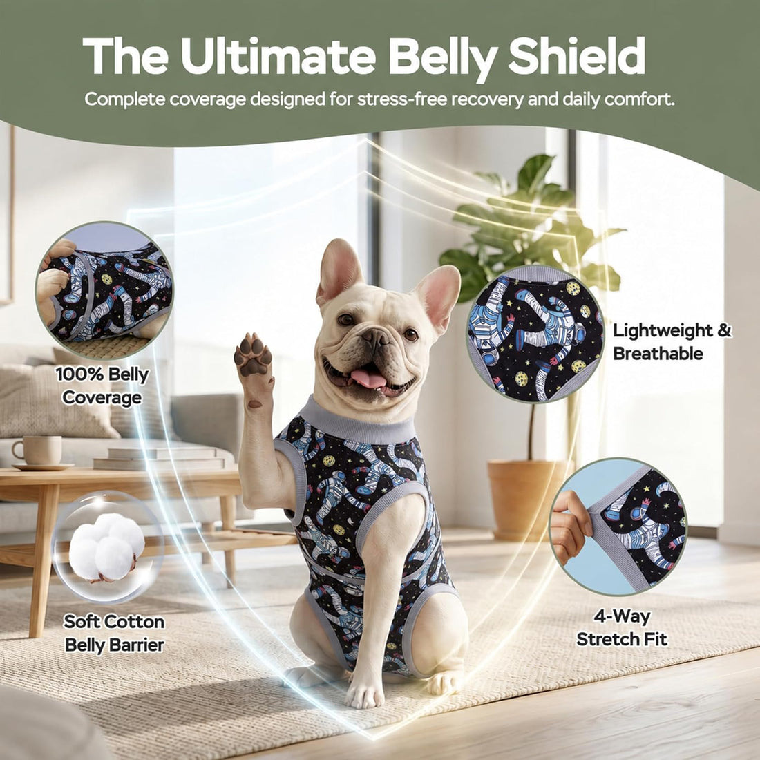 PetWarm Dog Surgery Recovery Suit, Recovery Suit for Dogs, Cosmic