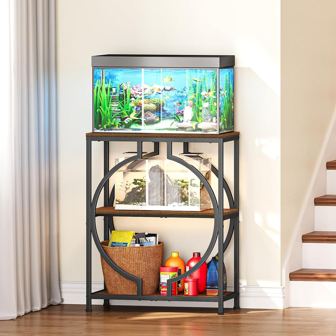 Snughome 20 Gallon Fish Tank Stand, Aquarium Stand with 3 Tier Storage