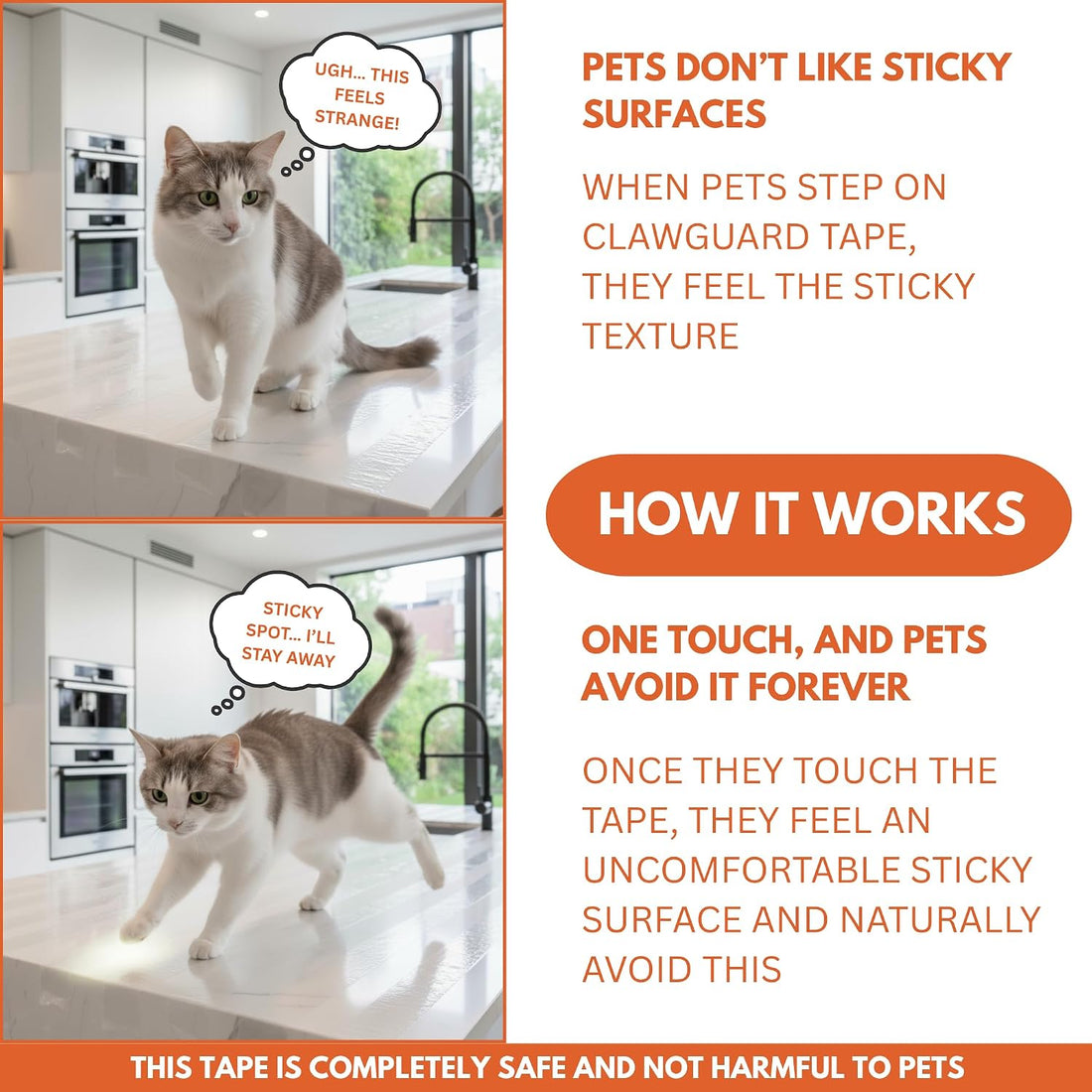 CLAWGUARD Cat and Dog Scratch Protector Tape Roll for Doors