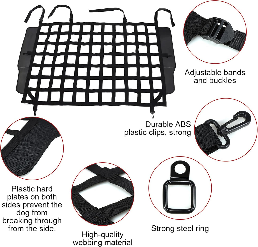 G Dog Barrier Rear Cargo Net Compatible with Jeep Wrangler