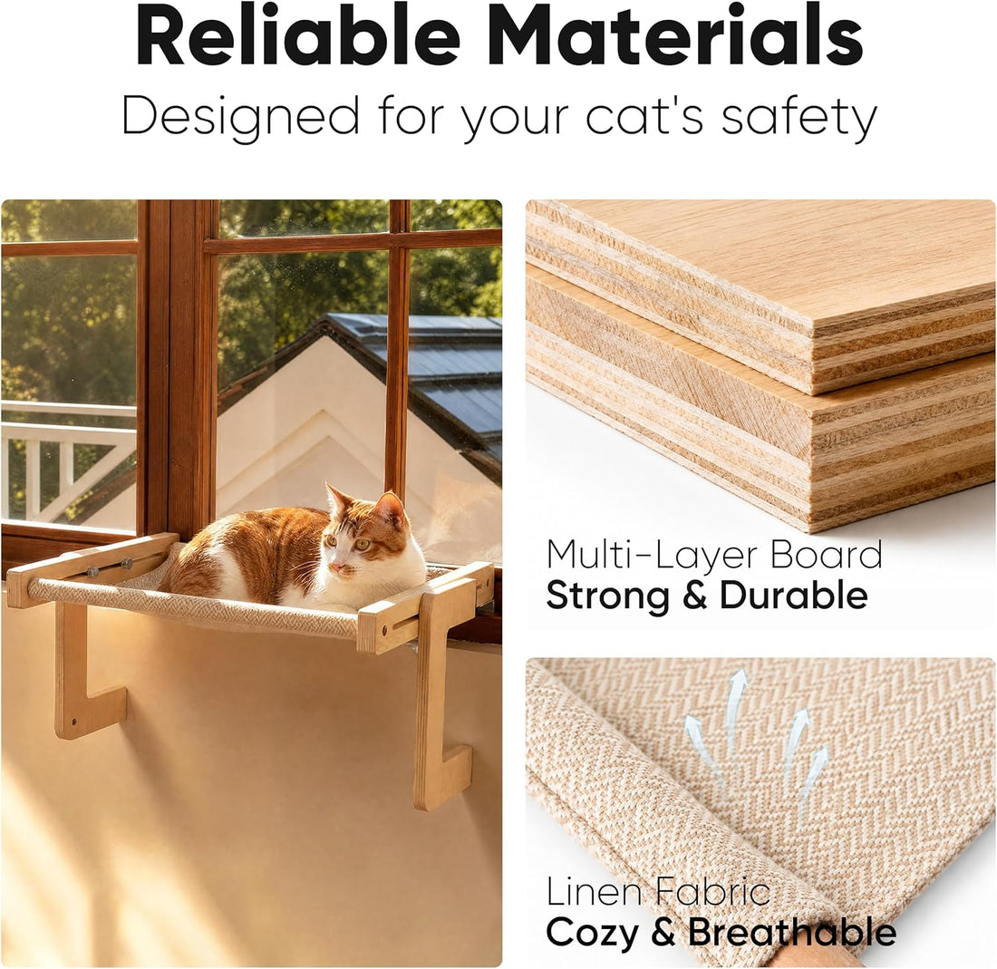 FUKUMARU 3-in-1 Cat Window Perch, Convertible Hammock for Windowsill