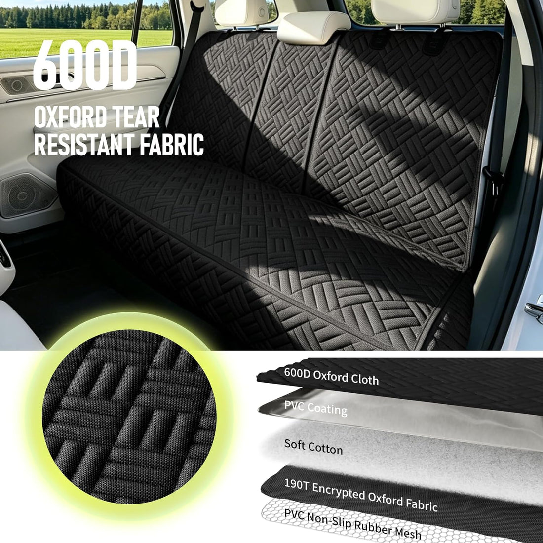 Brlako Dog Car Seat Cover for Back Seat
