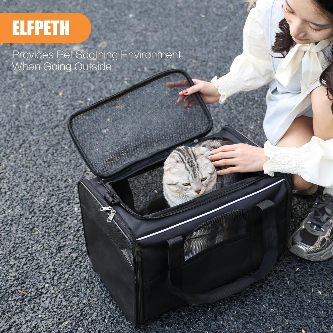 Pet Carrier with Wheels - Soft-Side Wheeled Cat Carrier for Dogs