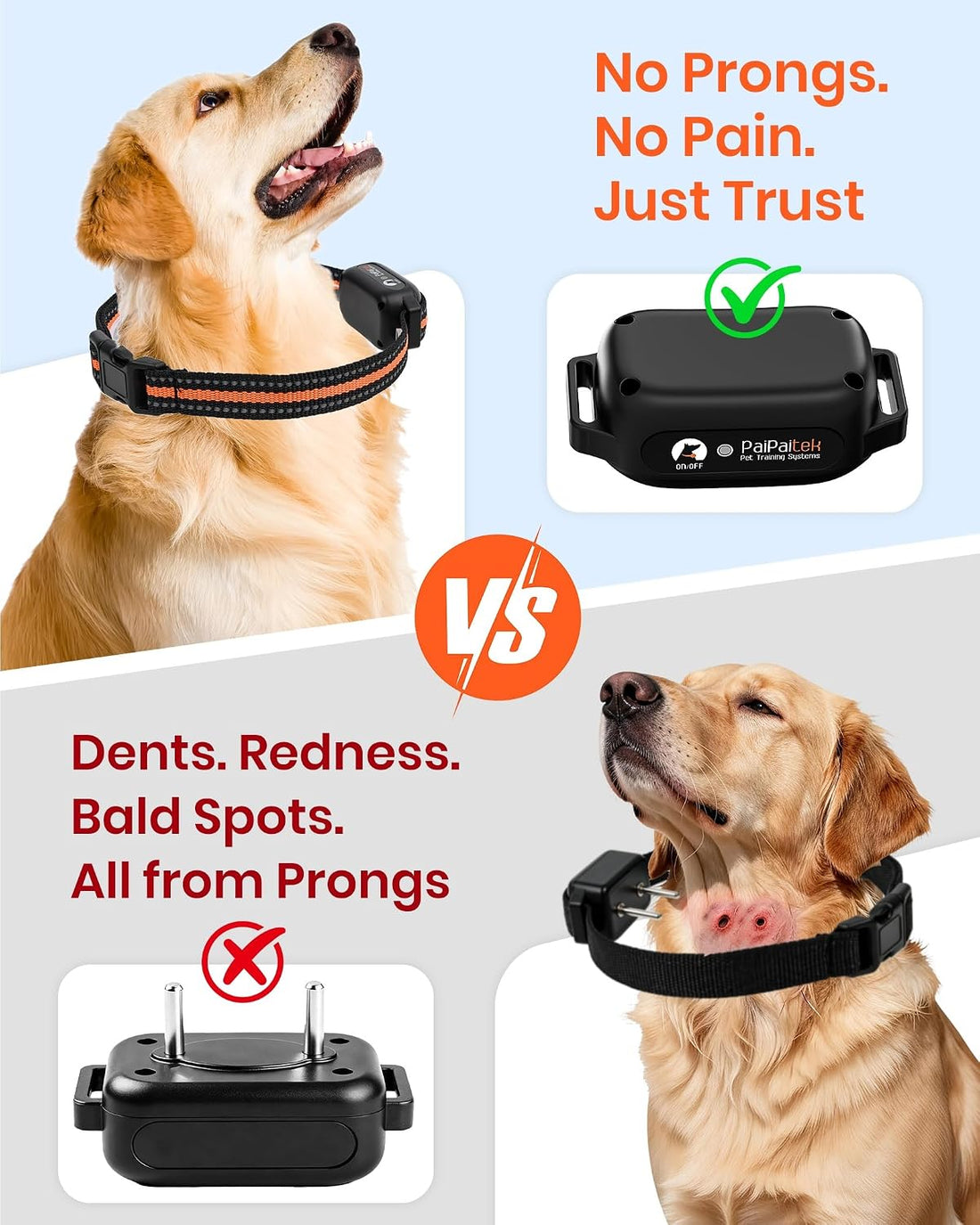 No Shock Dog Training Collar with Remote, Only Vibration & Beep
