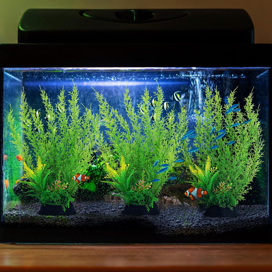 QUOZUO Fish Tank Accessories Large Plants, Green Fish Tank Decorations