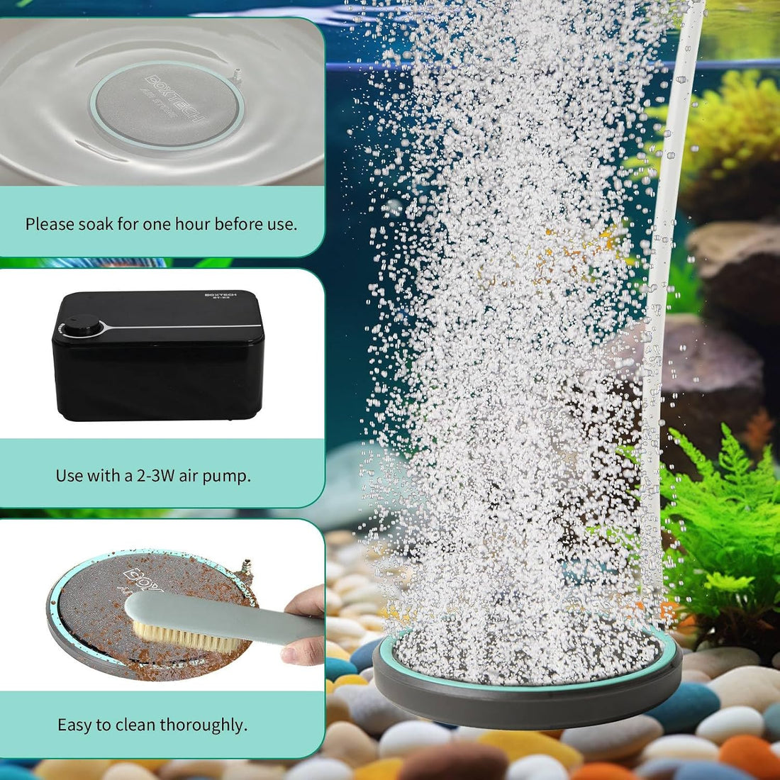 UPETTOOLS 2inch Nano Aquarium Air Stone, Quiet Bubble Diffuser