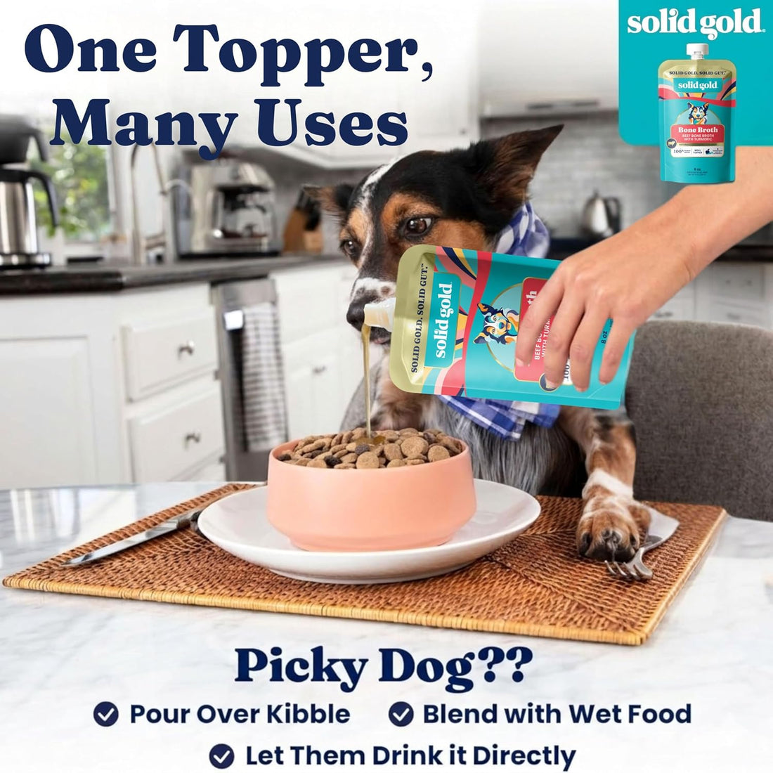 Zesty Paws Salmon Oil for Dogs 8.5oz + Beef Bone Broth 8oz/6ct Bundle