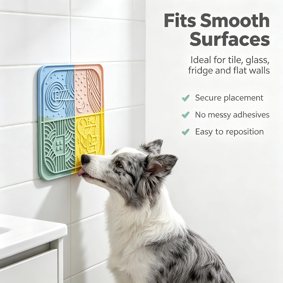 3 Pack Dog Lick Mat, Silicone Slow Feeder with Strong Suction Cups