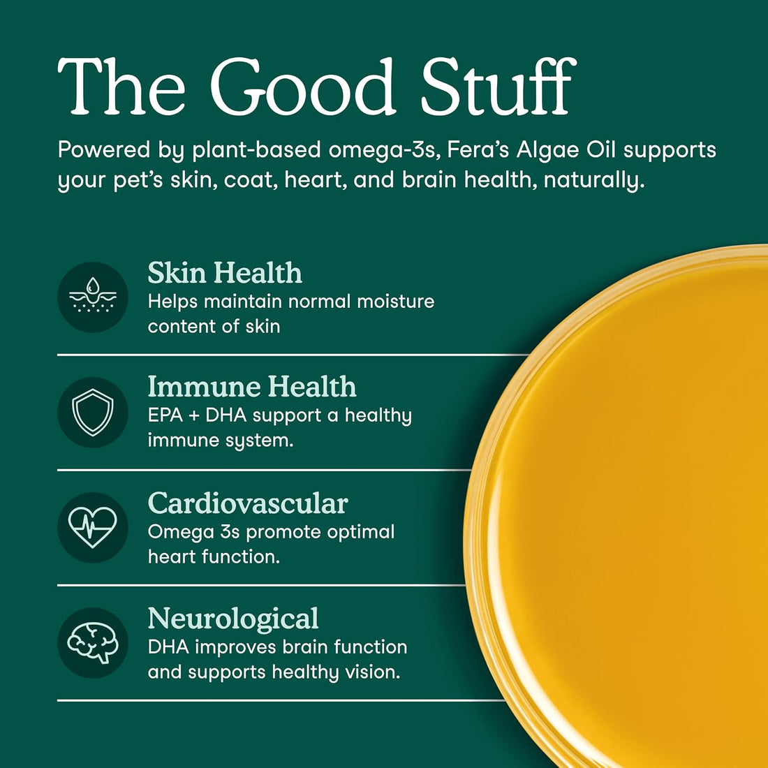 Fera Pets Algae Oil - Cats & Dogs Omega 3 Oil - Vegan - Immune, Heart