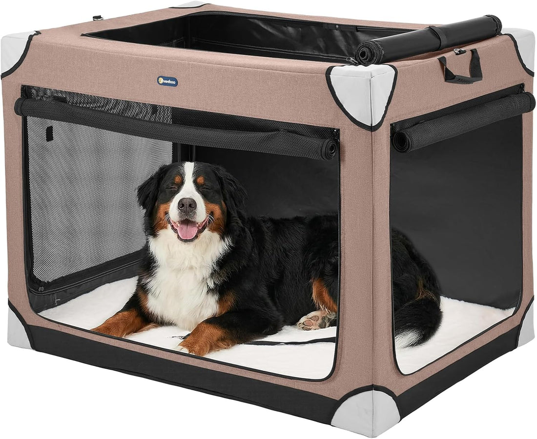 Veehoo 42" Collapsible Dog Crates for Large Dogs