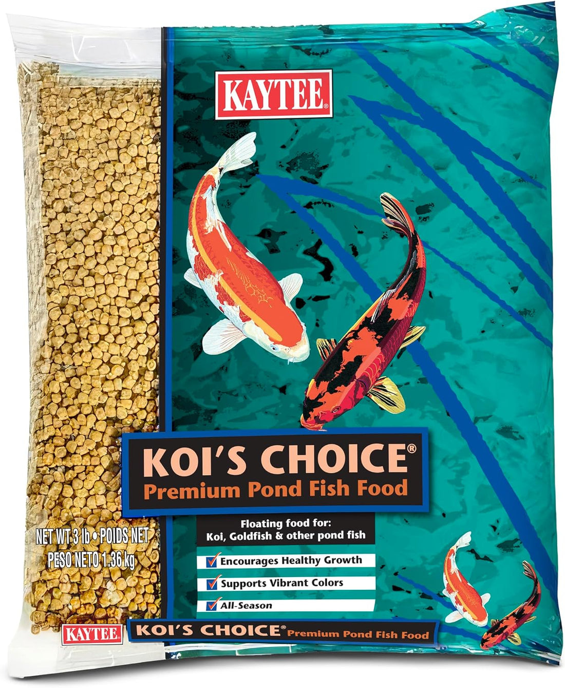 Kaytee Koi's Choice Floating Fish Food for Koi, Goldfish & Pond Fish