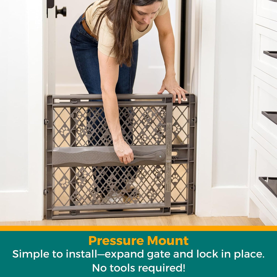 MYPET Paws Portable Pet Gate: 26-40" Wide Expandable