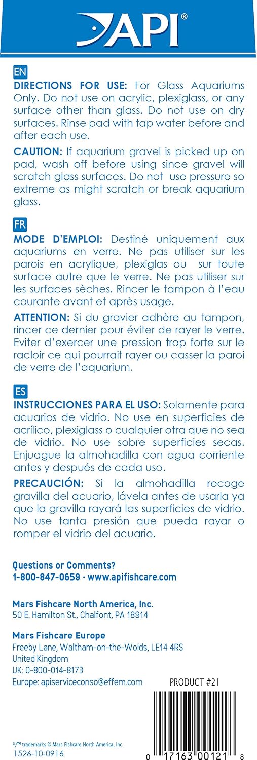 API Aquarium Pharmaceuticals 44 Hand Held Pad for Acrylic Aquariums