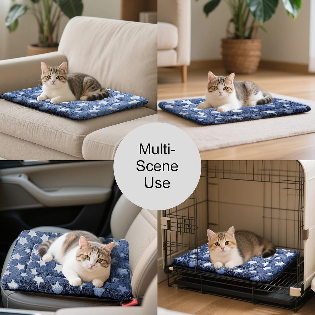 Fogkiss Dog Bed Mat, Reversible Crate Pad & Cute Dog Bed