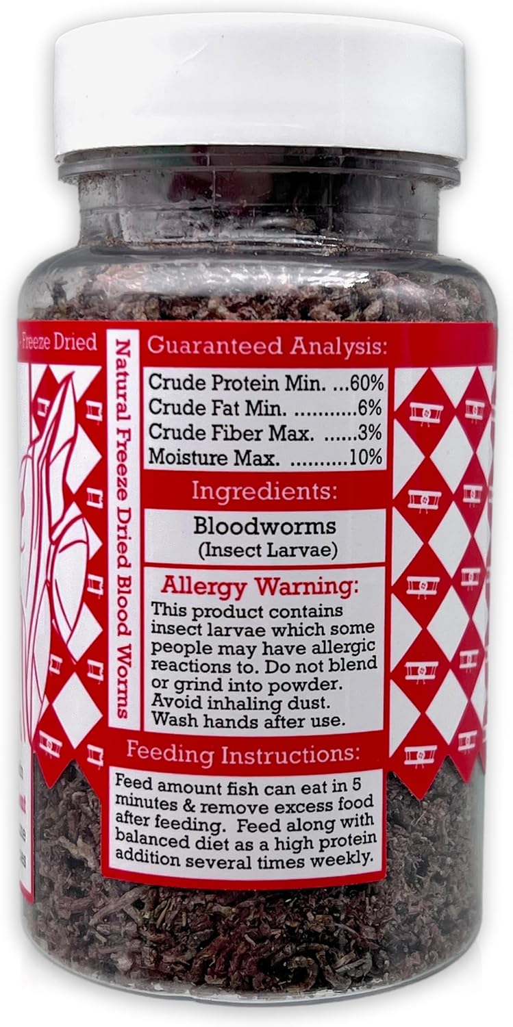 Aquatic Provisions Freeze Dried Bloodworms for Fish, 0.5 oz Jar