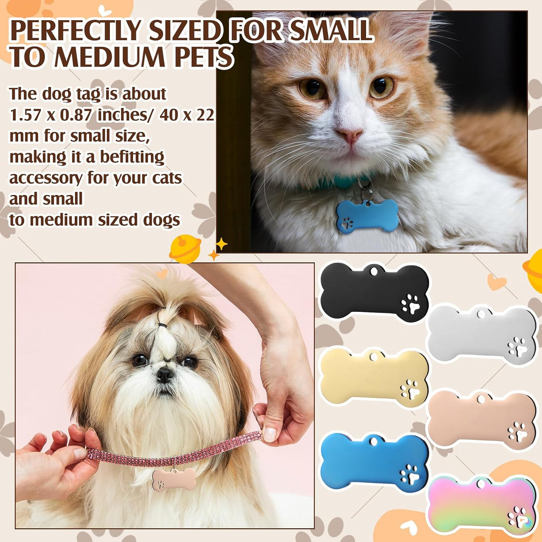 Hicarer 30 Pcs Stainless Steel Dog Tag Blank Pet ID Tags