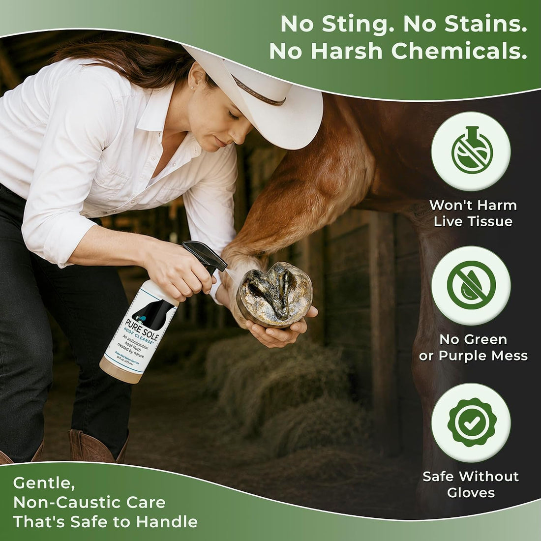 Pure Sole Hoof Cleanse Thrush Treatment Spray for Horses, 16 oz