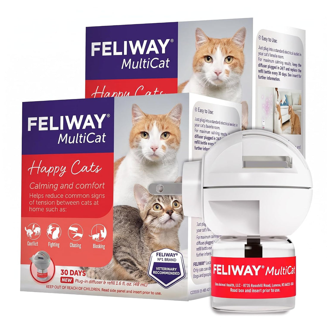 FELIWAY MultiCat Cat Calming Pheromone Diffuser Kit