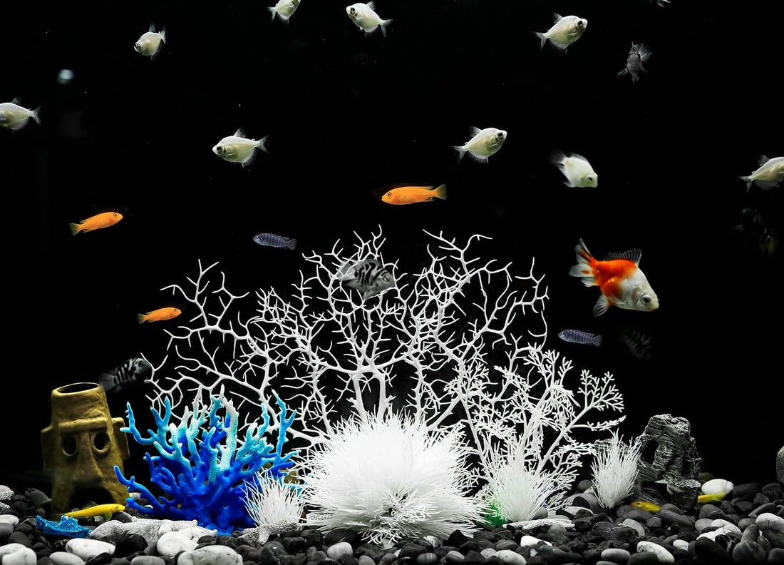 MyLifeUNIT Aquarium Plants, 7 Pack Artificial Coral Ornament for Fish