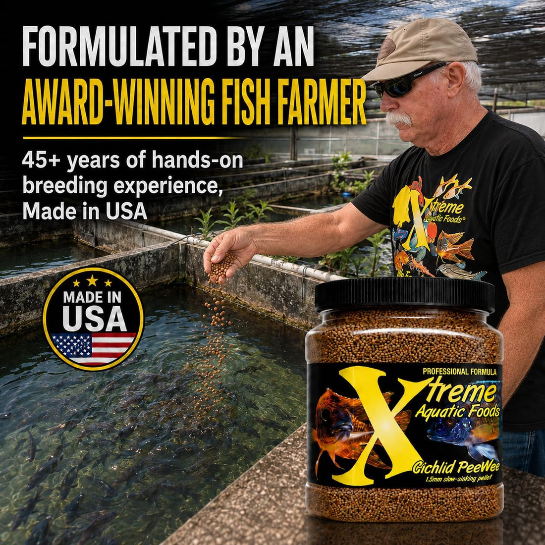 Xtreme Cichlid Peewee 1.5 mm Pellets - Proven Nutrition for Cichlids