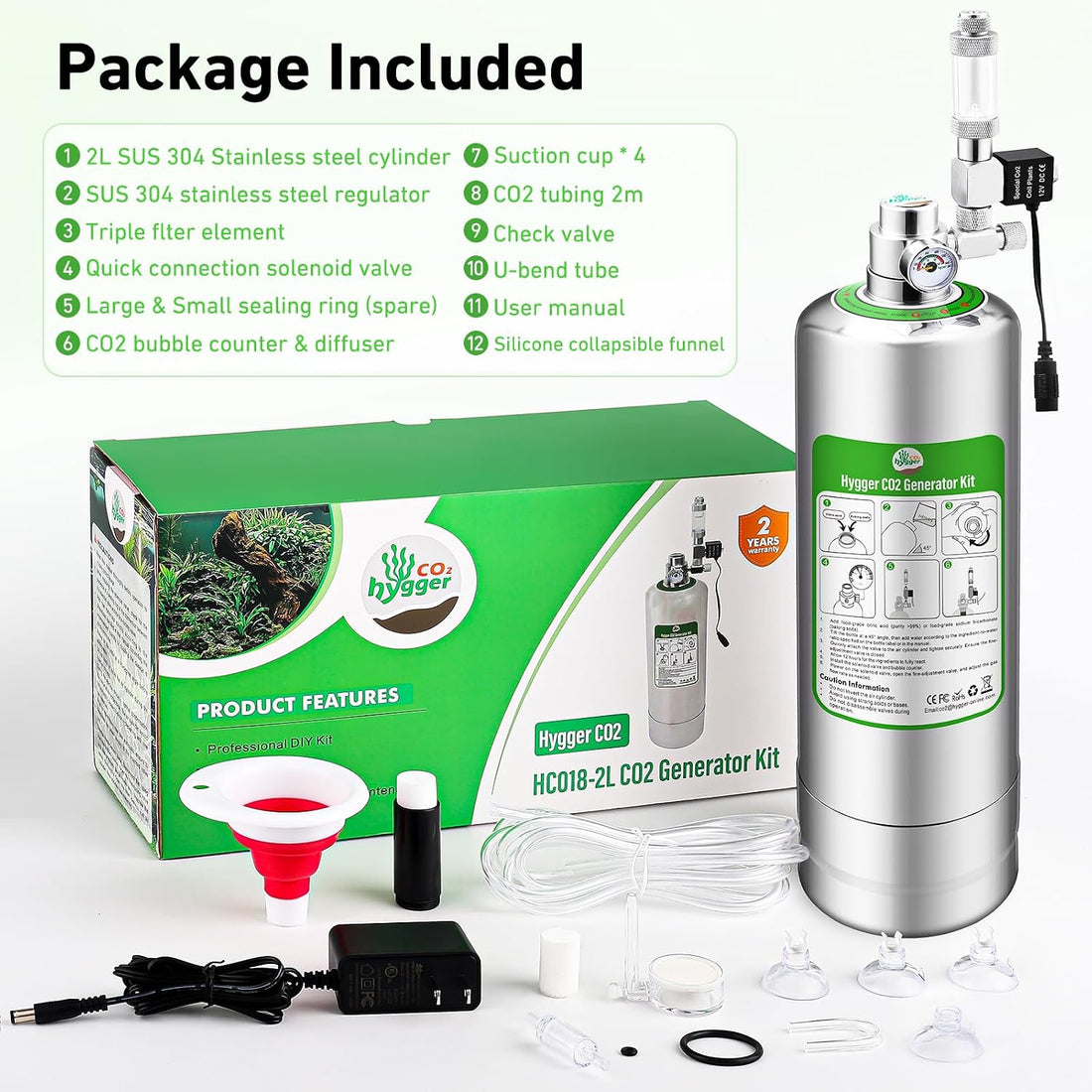 2L Aquarium CO2 Generator System