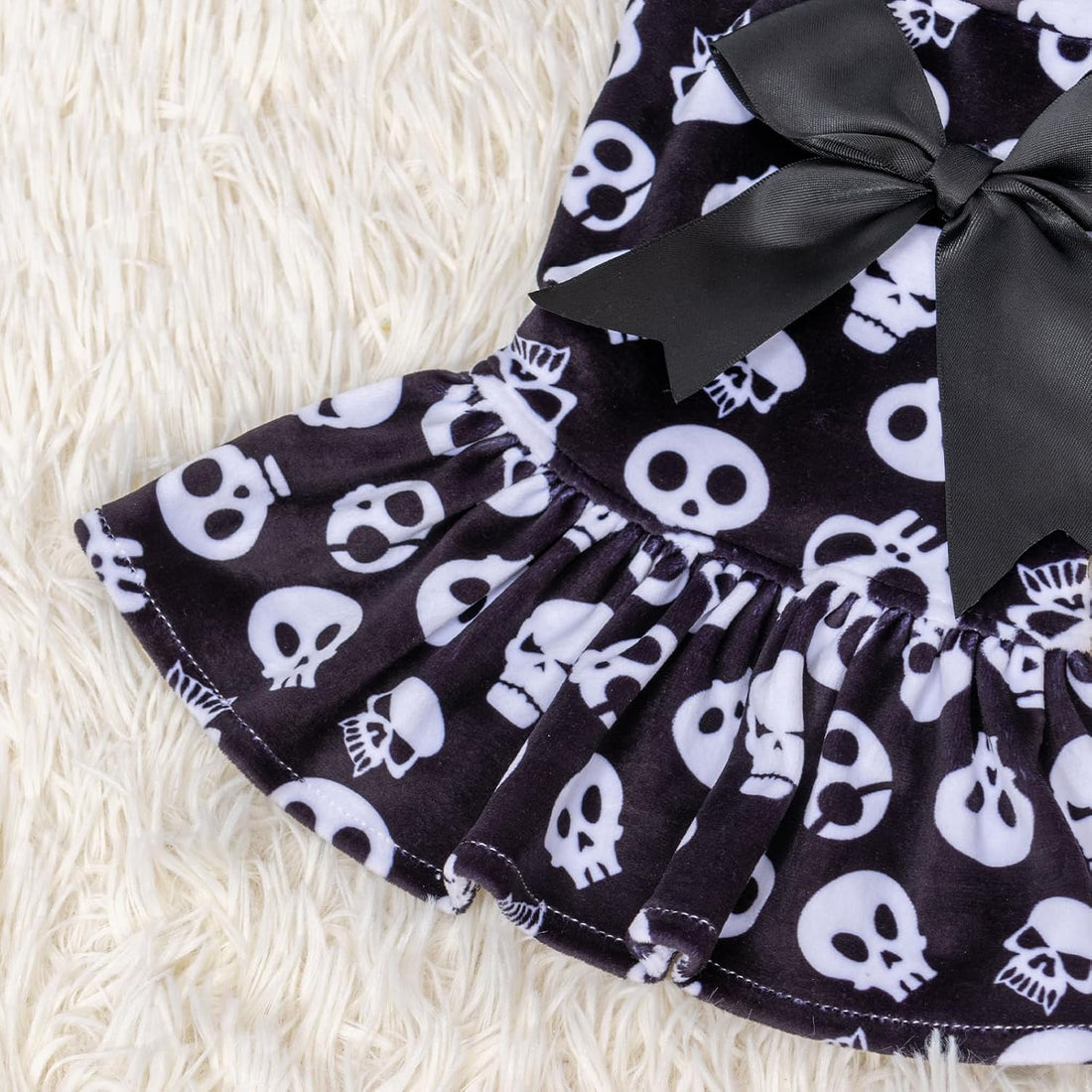 CuteBone Turtleneck Dog Velvet Dress Halloween Puppy Skirt Costume