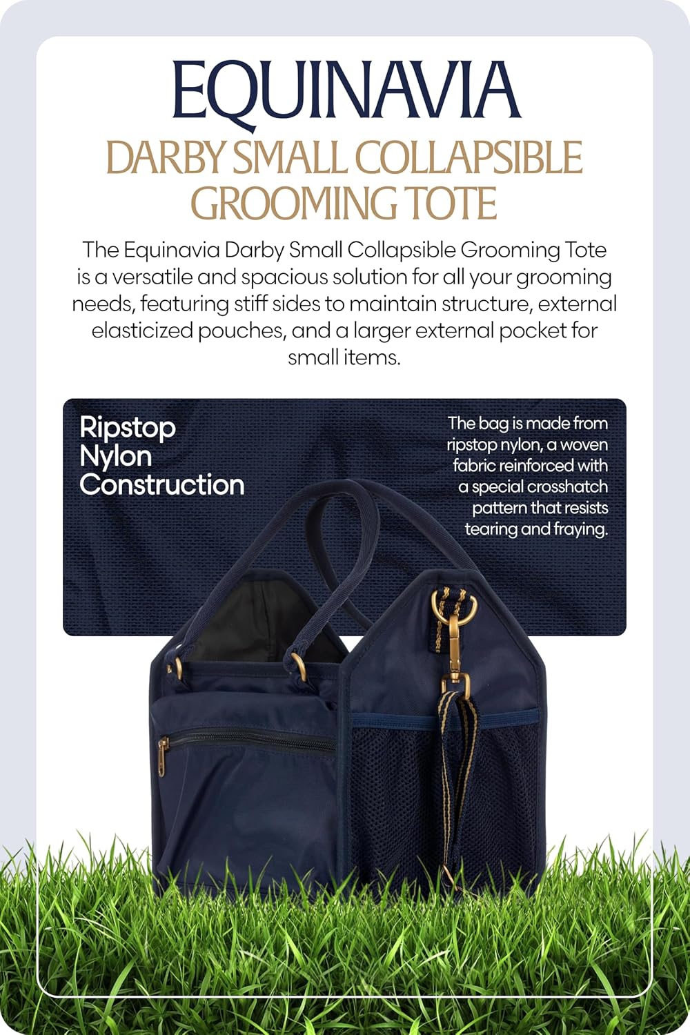 Equinavia Darby Horse Grooming Bag, Collapsible Tote with Strap