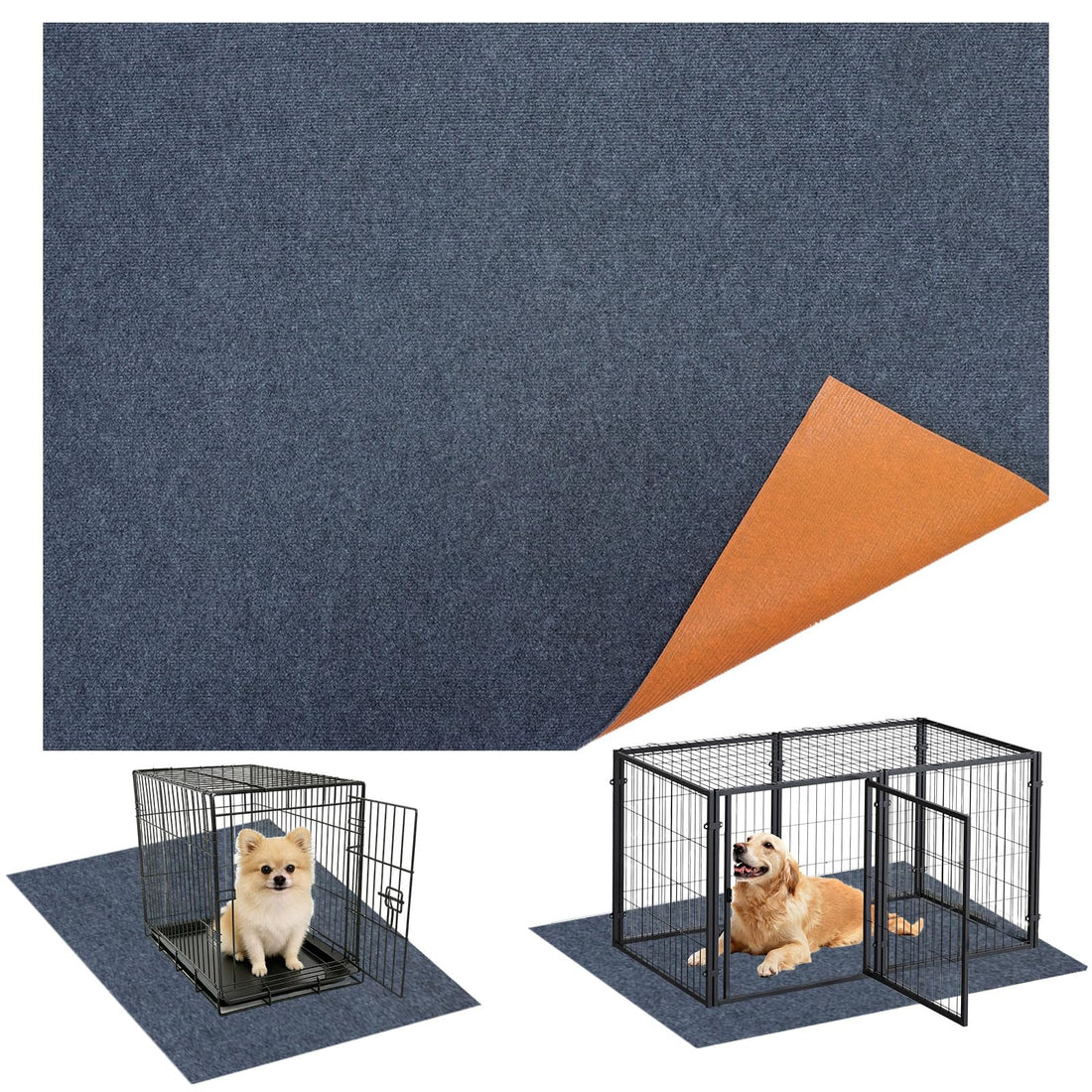 35" X 47" X 0.2''Large Mat for Under Dog Crate-Absorbs Urine