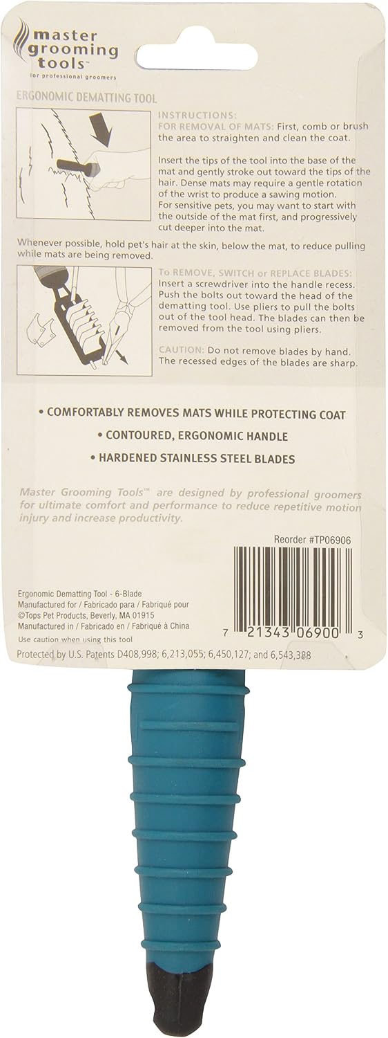 Master Grooming Tools Ergonomic DeMatting Tools — Reversible