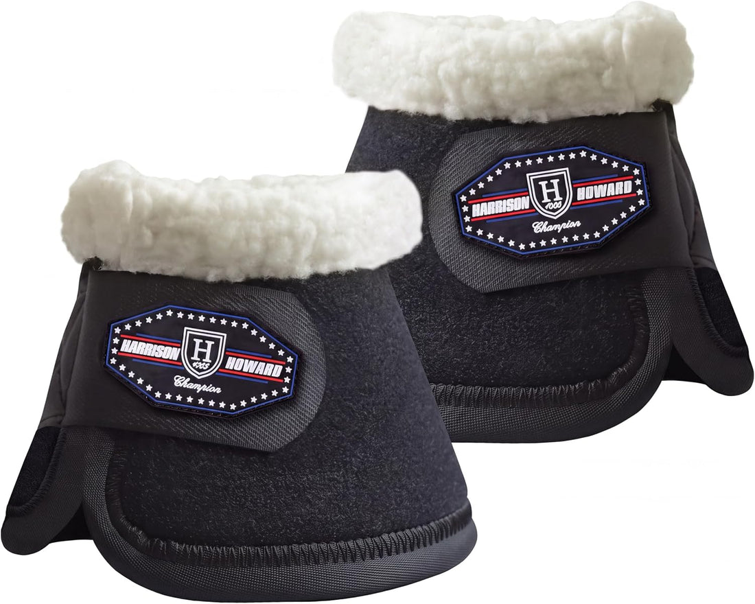 Harrison Howard Overreach Bell Boots with Fleece Trim, Neoprene Pair