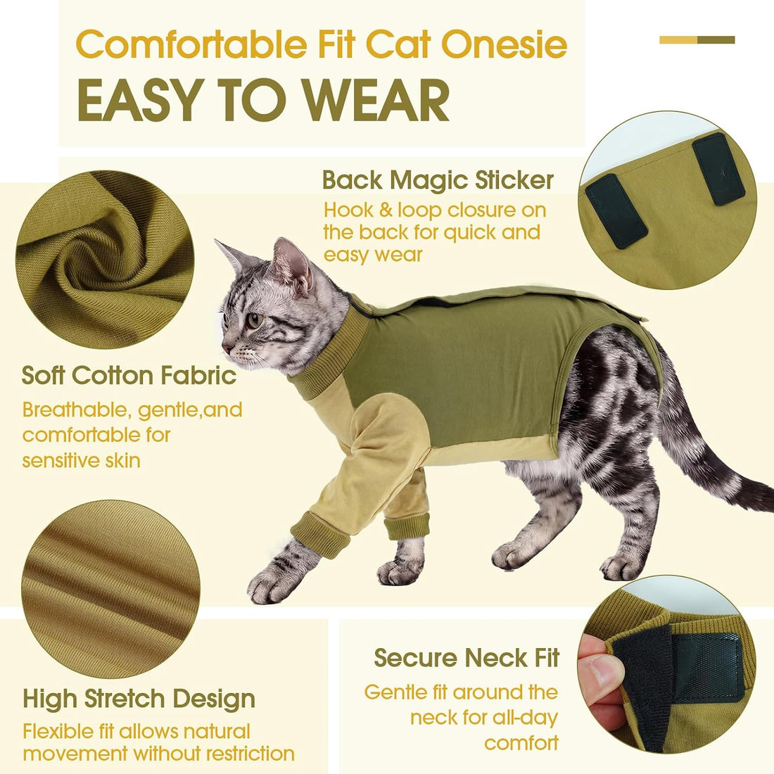 QBLEEV Cat Recovery Suit for Foreleg