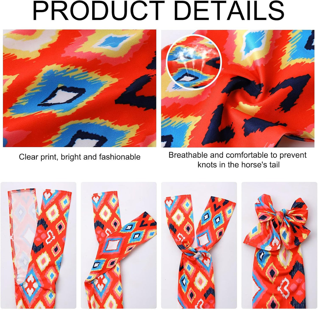 4 Pcs Horse Tail Bags, 22" Stretchy Breathable Tail Bag