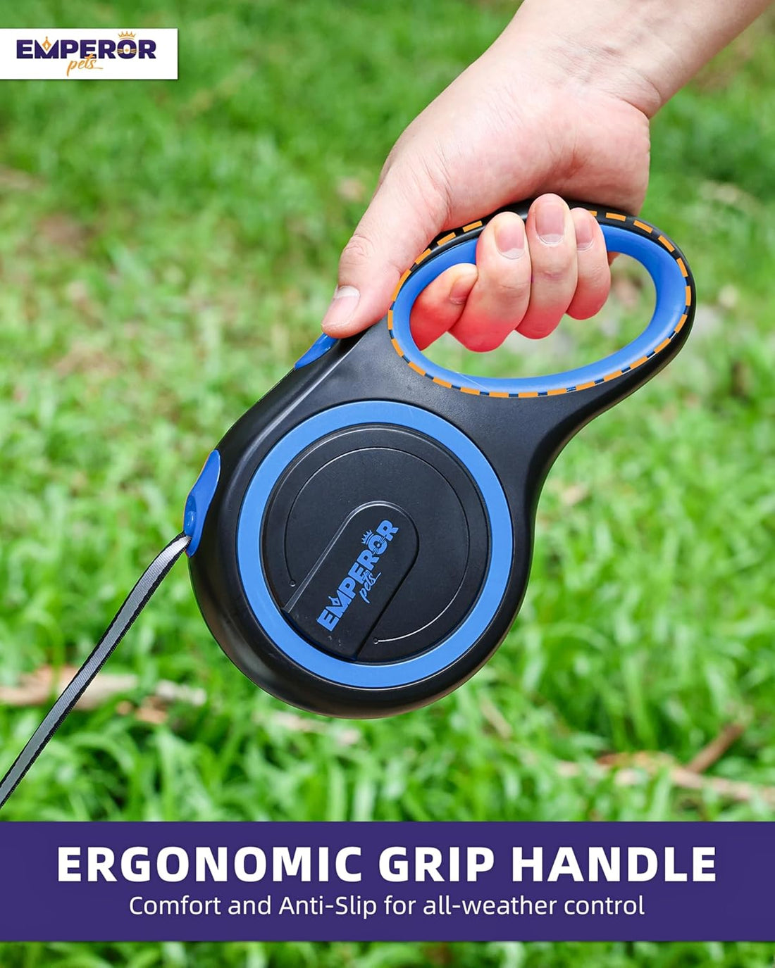EMPEROR PETS 26.1 ft Retractable Dog Leash, for Dogs 10-110 lbs
